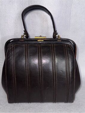 Vintage Mastercraft Brown Leather Top-Handle Bag